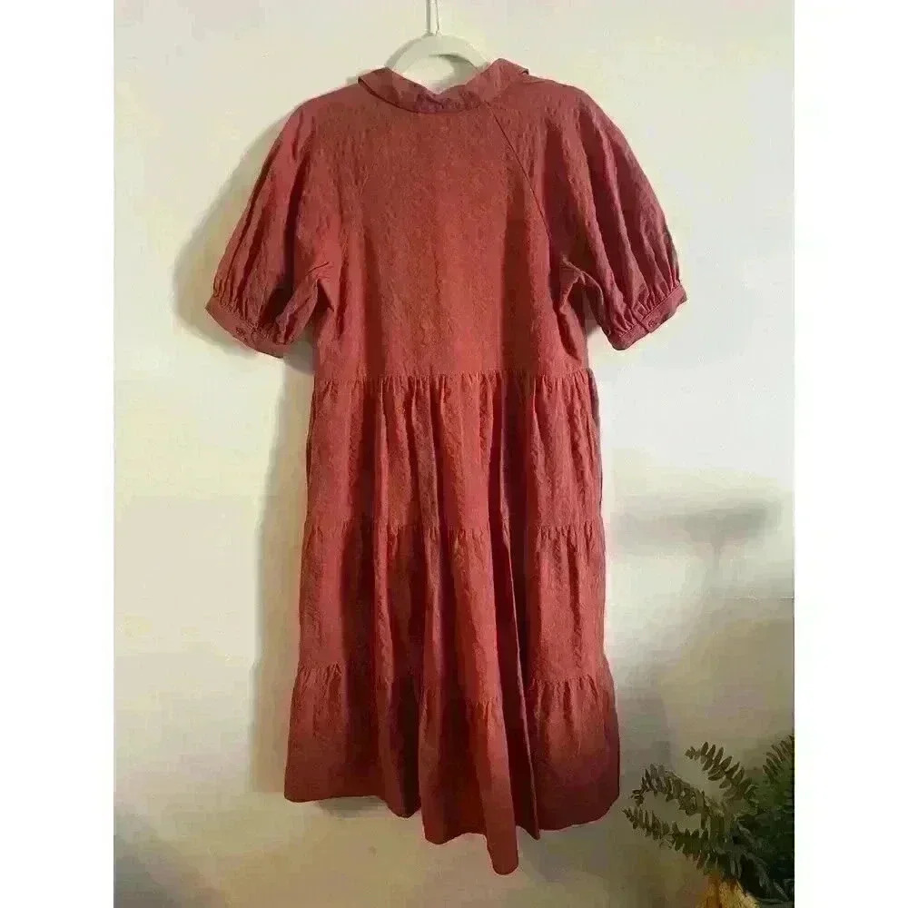 NWOT Free The Roses‎ Women's Stripe Texture Midi Dress Size Small - Picture 4 of 5